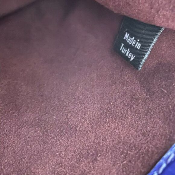 Mulberry Mews Mini Glossed Croc-Effect Shoulder Bag in Blue Leather - Picture 7 of 8